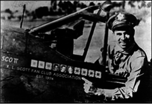 Brig. General Robert L. Scott Jr. and his P-40 Warhawk