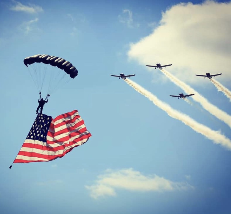Flyover with Flag